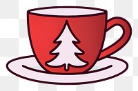 PNG Christmas coffee mug saucer drink cup. AI generated Image by rawpixel.