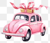 PNG Christmas pink car vehicle transportation celebration. 