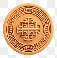 PNG Ancient Feng Shui Coin coin white background accessories. AI generated Image by rawpixel.