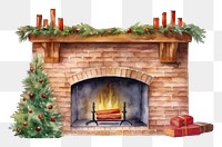 PNG Fireplace christmas tradition hearth. AI generated Image by rawpixel.
