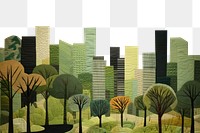 PNG Landscape painting tree city. AI generated Image by rawpixel.