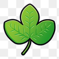 PNG  Clover leaf plant cartoon symbol. AI generated Image by rawpixel.