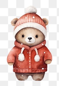 PNG Vintage christmas winter cute bear. AI generated Image by rawpixel.