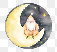 PNG Santa moon white background representation. AI generated Image by rawpixel.