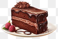 PNG  Chocolate cake dessert berry cream. AI generated Image by rawpixel.