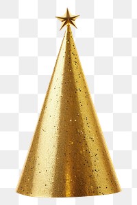 PNG New Year party hat gold white background celebration. AI generated Image by rawpixel.