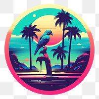 PNG Retro logo outdoors nature bird. AI generated Image by rawpixel.