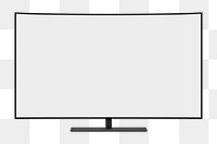 Blank smart TV screen png, transparent background