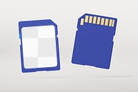 Memory card png mockup, transparent digital product