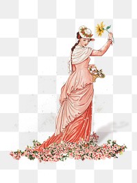 PNG Walter Crane's Valentine, Victorian woman, transparent background. Remixed by rawpixel.