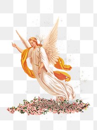 PNG The Annunciation's angel, vintage illustration, transparent background. Remixed by rawpixel.