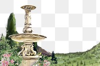 PNG Vintage water fountain background, transparent background