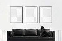 Minimal decor png, picture frame, transparent mockup