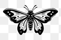 Moth png flat old school illustration, transparent background. AI generated Image by rawpixel.