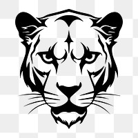 Panther png flat old school illustration, transparent background. AI generated Image by rawpixel.
