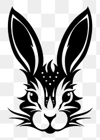 Rabbit png flat old school illustration, transparent background. AI generated Image by rawpixel.