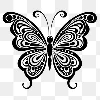 Butterfly png flat old school illustration, transparent background. AI generated Image by rawpixel.