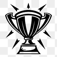 Trophy png flat old school illustration, transparent background. AI generated Image by rawpixel.