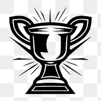 Trophy png flat old school illustration, transparent background. AI generated Image by rawpixel.