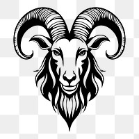 Goat png flat old school illustration, transparent background. AI generated Image by rawpixel.