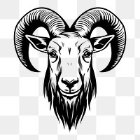 Goat png flat old school illustration, transparent background. AI generated Image by rawpixel.
