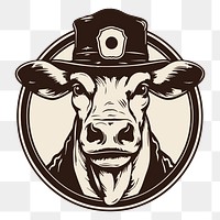 PNG Cow logo livestock mammal. AI generated Image by rawpixel.