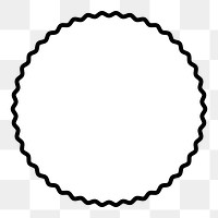 PNG white starburst round badge, transparent background