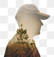 PNG Farmer looking at field portrait outdoors nature. AI generated Image by rawpixel.