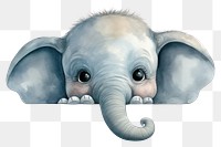 PNG Peeking Elephant elephant wildlife drawing. AI generated Image by rawpixel.