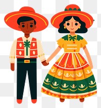 PNG Couple sombrero togetherness celebration. AI generated Image by rawpixel.