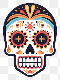 PNG Skull art celebration illustrated. AI generated Image by rawpixel.