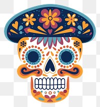PNG Skull art celebration illustrated. AI generated Image by rawpixel.