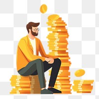 PNG A person working sitting adult coin. AI generated Image by rawpixel.