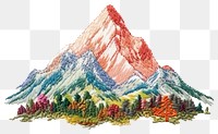 PNG Mountain embroidery pattern nature. AI generated Image by rawpixel.