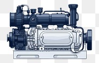PNG  Diesel engine machine white background. AI generated Image by rawpixel.