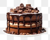 PNG Chocolate Chunk Cake chocolate cake dessert. AI generated Image by rawpixel.