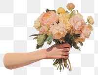 PNG Flower painting holding plant. AI generated Image by rawpixel.