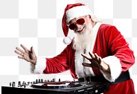 PNG Dj wearing santa claus celebration adult fun. 