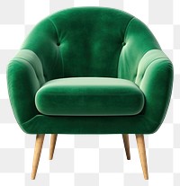 PNG Green velvet modern chair furniture armchair white background. AI generated Image by rawpixel.