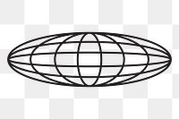 Wire globe png logo element, transparent background