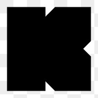 K alphabet shape png logo element, transparent background