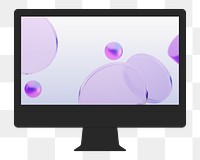 Computer screen png, design element, transparent background