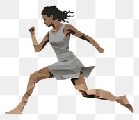 PNG Woman running jumping adult. AI generated Image by rawpixel.