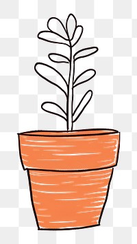 PNG  Flower pot drawing plant line. AI generated Image by rawpixel.