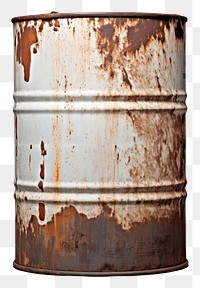 PNG  Rusty oil barrel white background architecture container. AI generated Image by rawpixel.