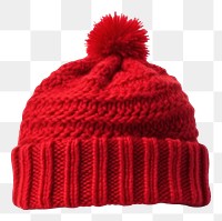 PNG Woolen red hat sweater beanie white background. AI generated Image by rawpixel.