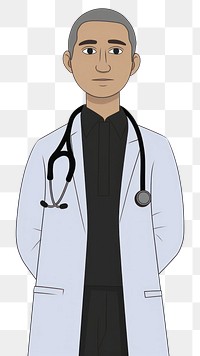 PNG  Docter cartoon adult stethoscope. AI generated Image by rawpixel.