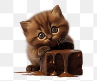 PNG  Kitten chocolate dessert mammal. AI generated Image by rawpixel.