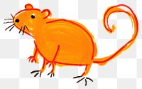 PNG  Orange rat drawing animal rodent. AI generated Image by rawpixel.