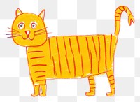 PNG  Orange tiger drawing animal mammal. AI generated Image by rawpixel.
